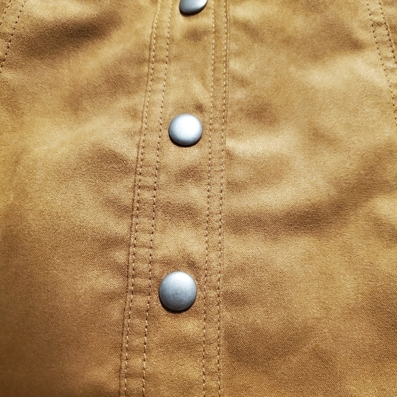 Divided Faux Suede Camel A-Line Skirt Size 2 - Picture 2 of 6